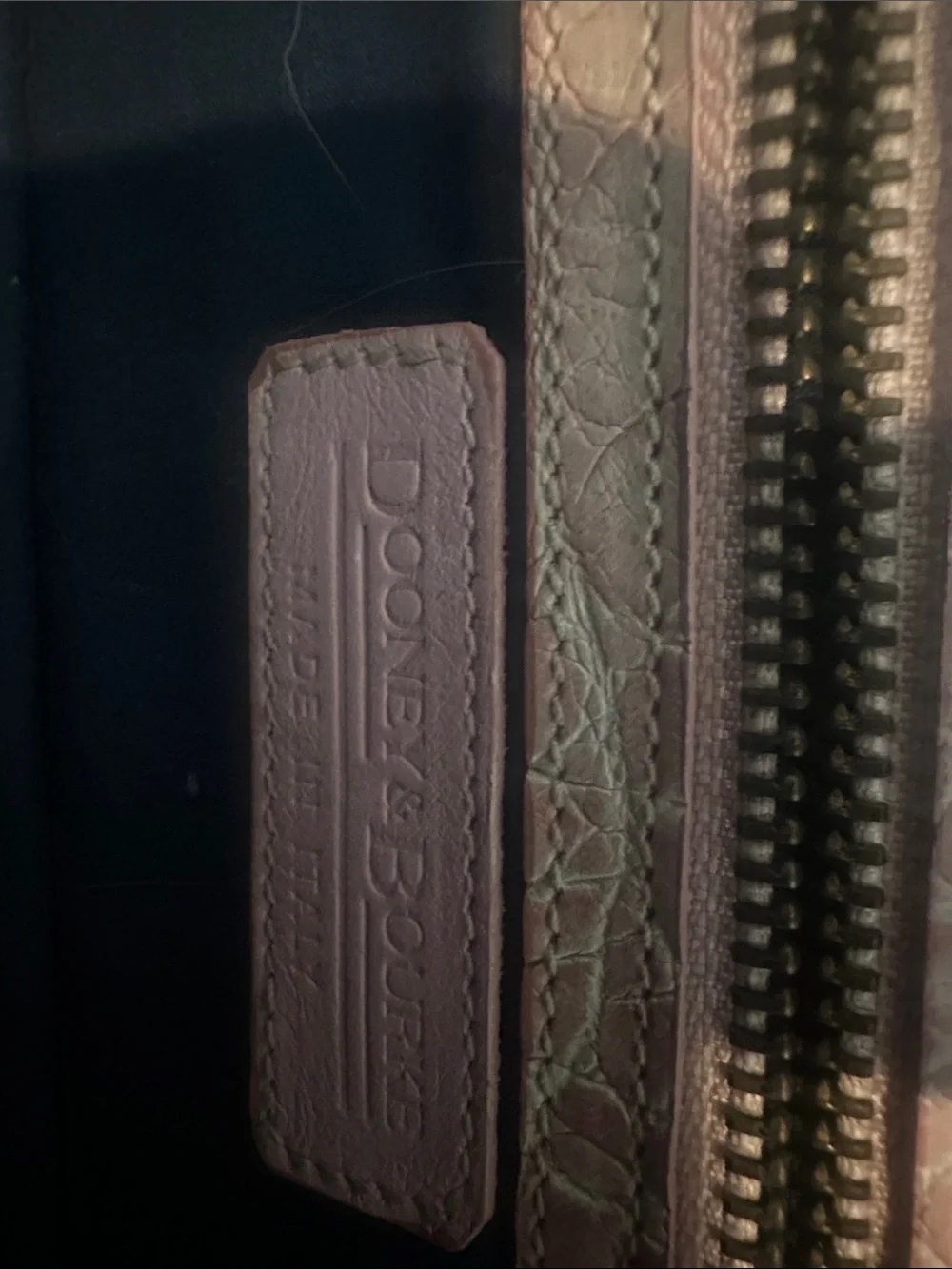 90’s Vintage Dooney & Bourke Pink Croc-Embossed Satchel with Gold Hardware